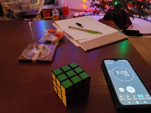Rubik's cube on table