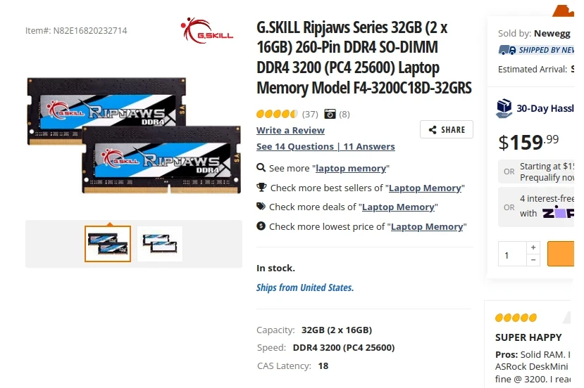 Memory on sale in Newegg - legit